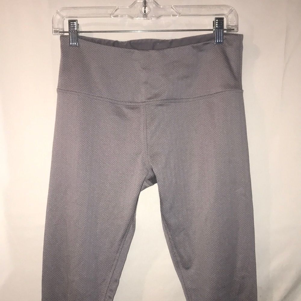 Mondetta Women's Gray Chevron Wide Elastic Waistband Leggings Size Medium